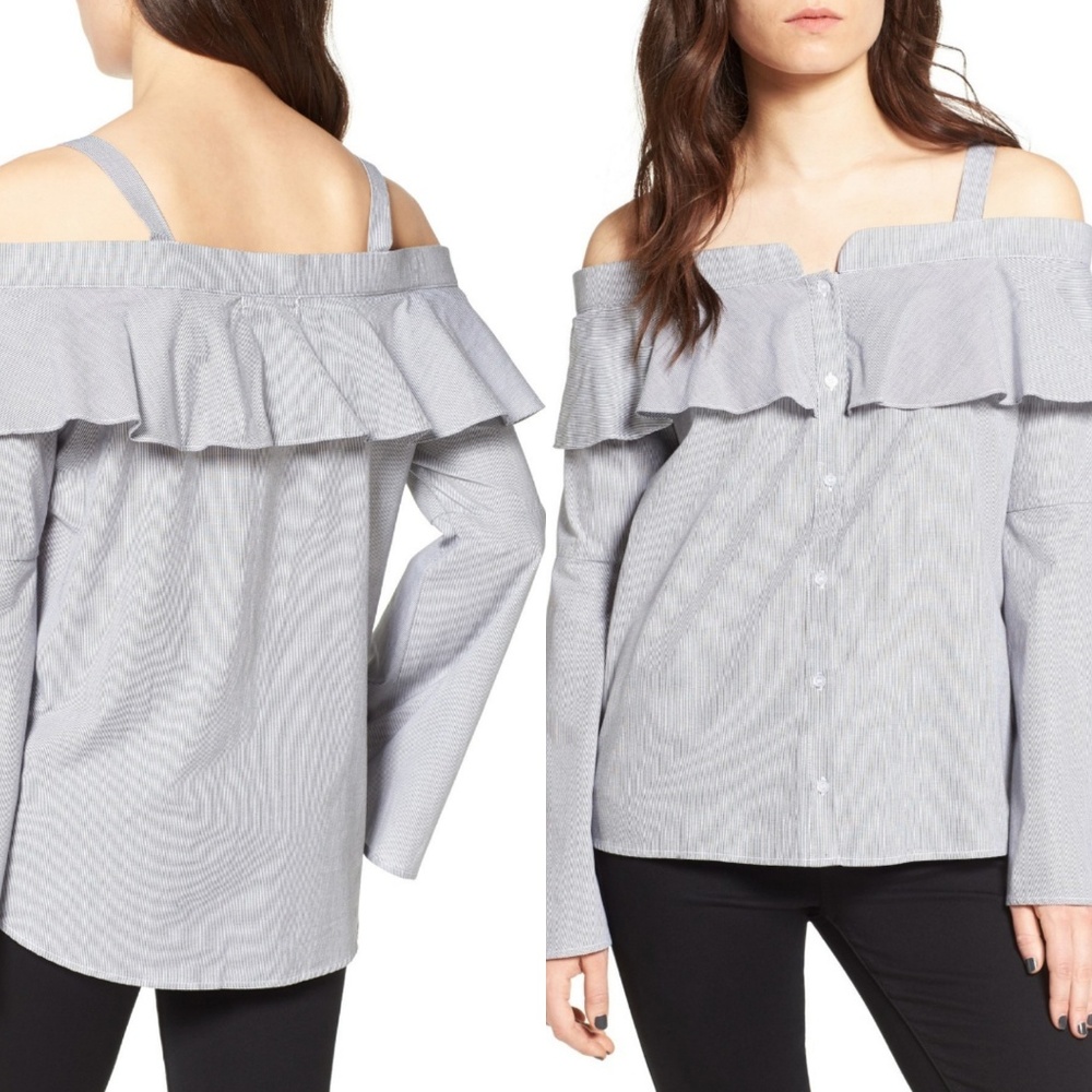 Cold Shoulder Ruffle Blouse